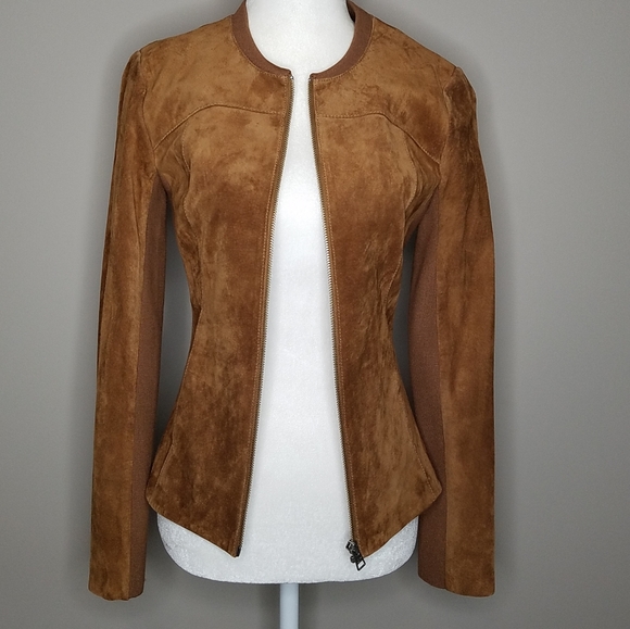 Soia & Kyo Suede Jacket brown xs extra small - Picture 2 of 16